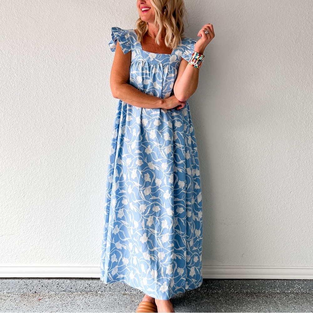 Blue Floral Maxi Dress